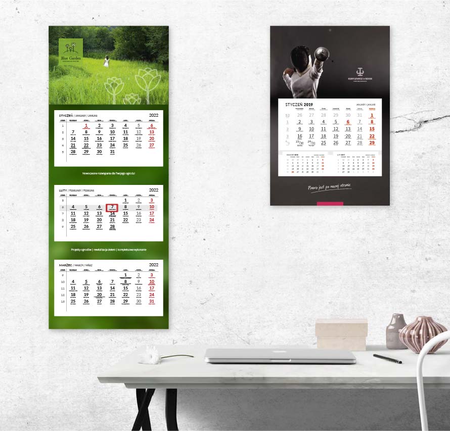 Studio graficzne - projekt kalendarza
