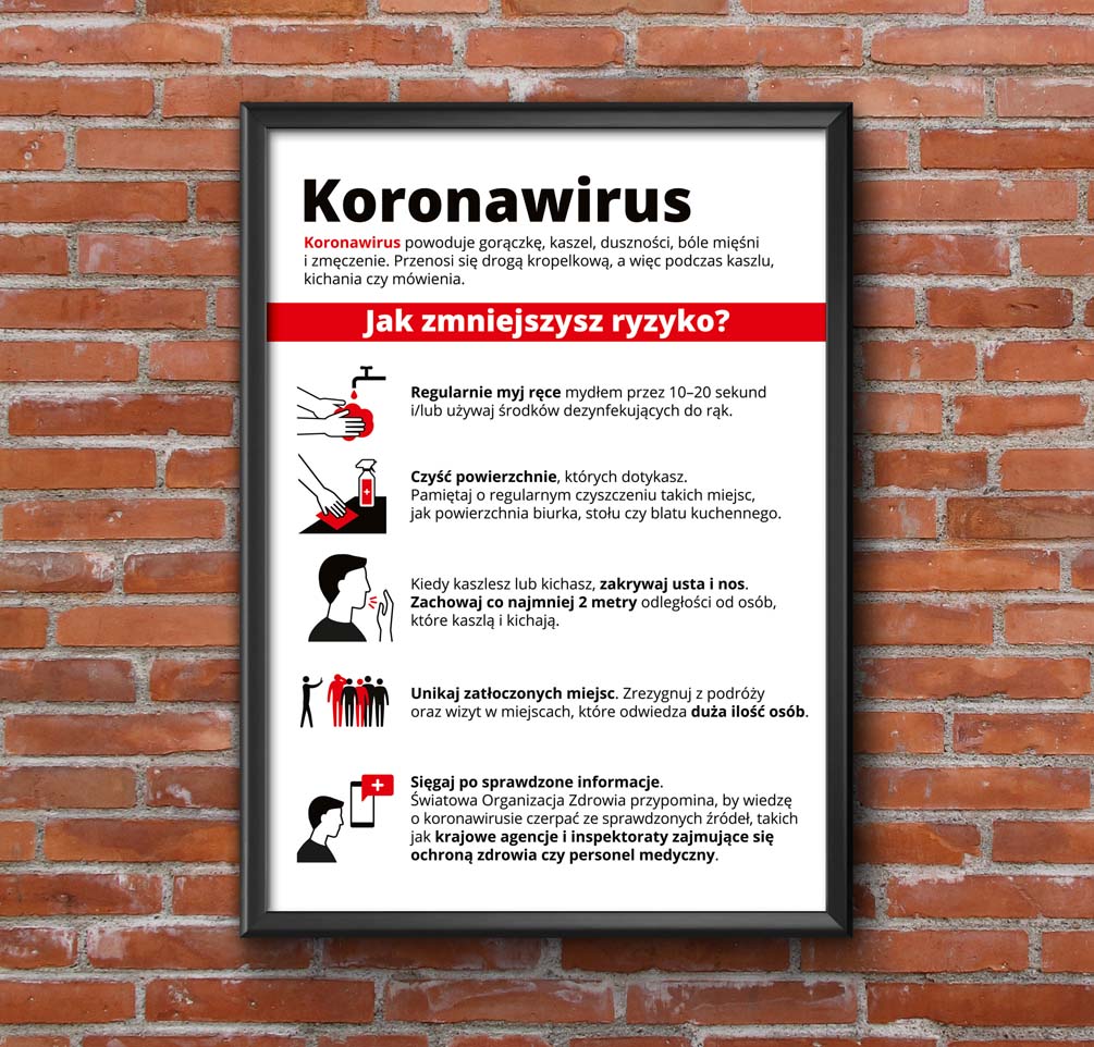 Koronawirus - gotowe materiały informacyjne, ostrzegawcze
