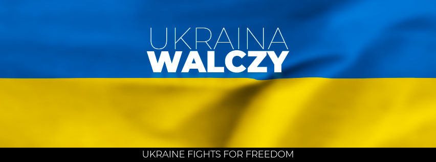 Solidarni z Ukrainą - grafika na facebook cover - Ukraina walczy