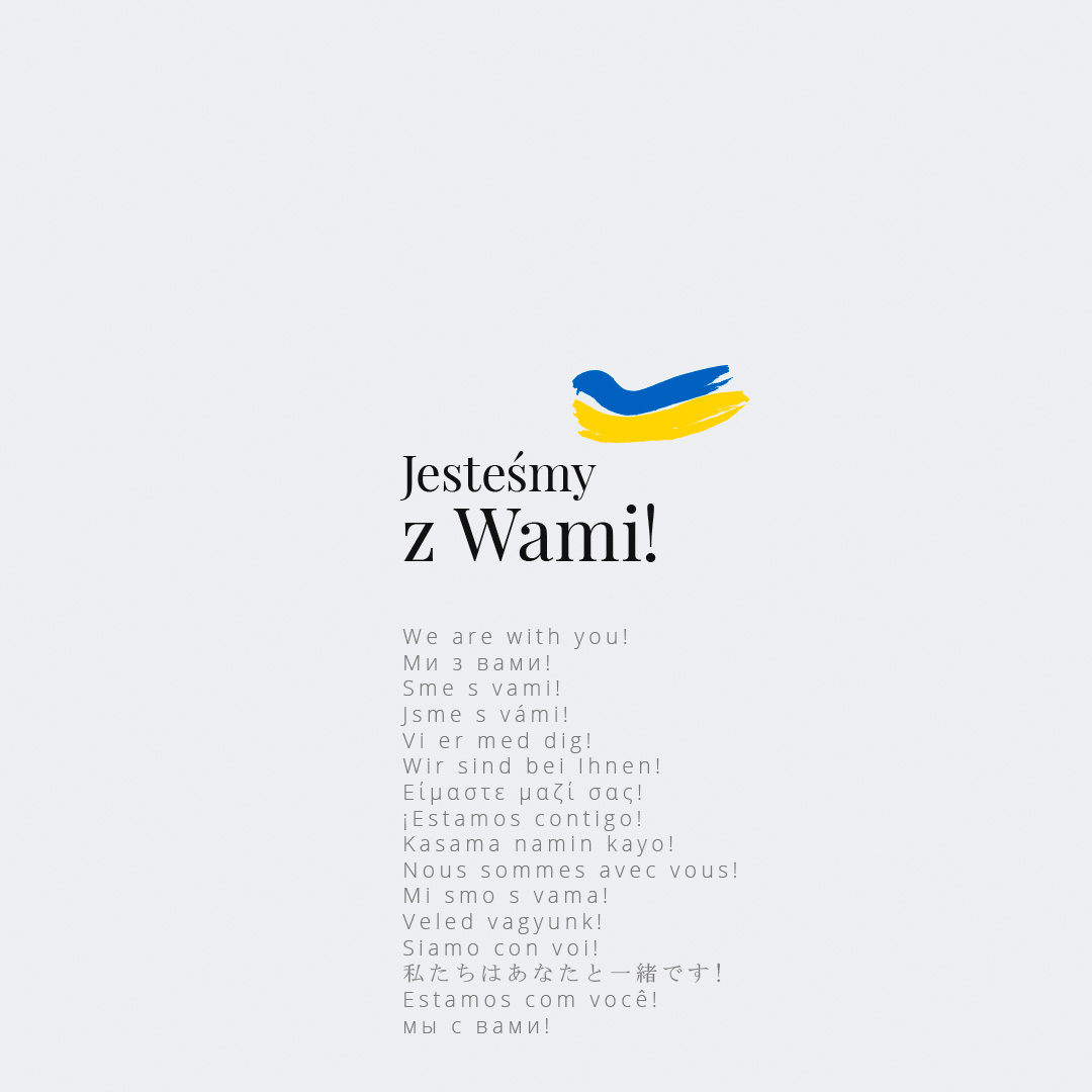 Grafika postu na Facebooka Jesteśmy z Wami | Solidarni z Ukrainą 2022